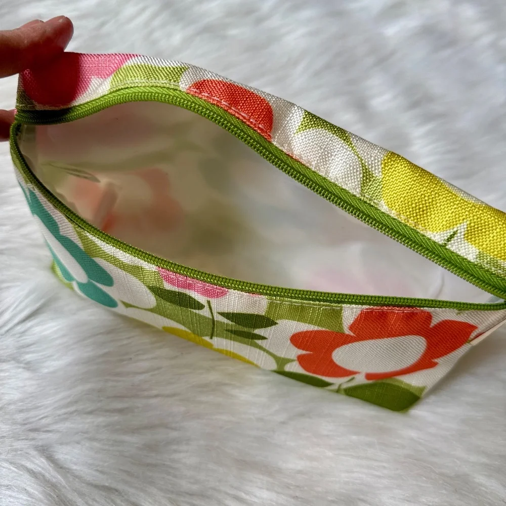 Clinique Retro Floral Cosmetic Pouch Zipper‎ Bag